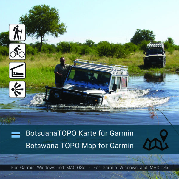 Topographic Map Botswana for Garmin