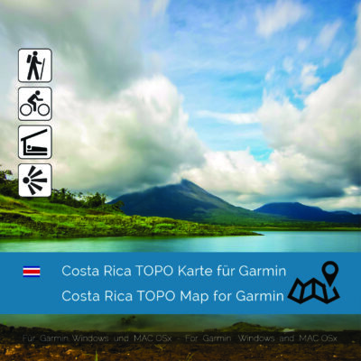 Topographic Map Costa Rica for Garmin navigation devices Download