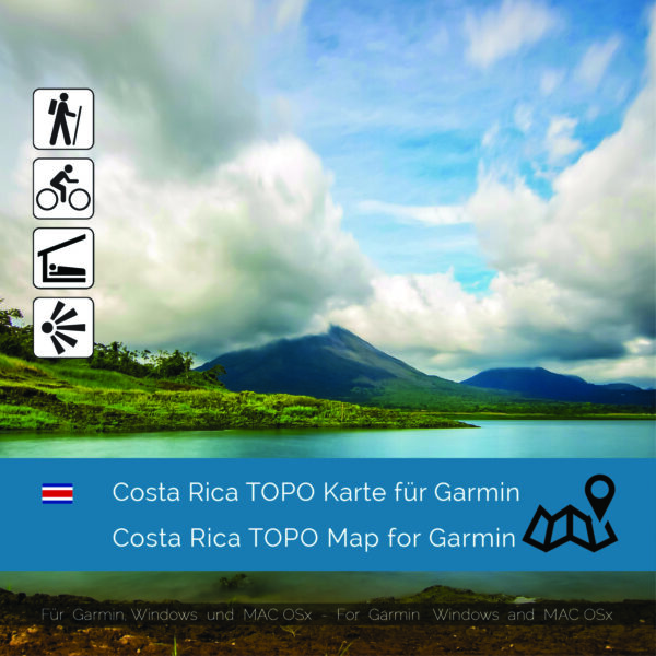 Topographic Map Costa Rica for Garmin navigation devices Download