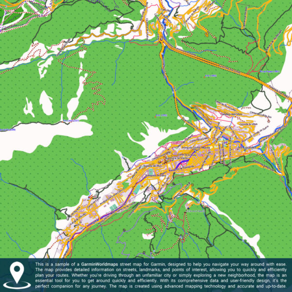 Sample of a GarminWorldmaps street map for Garmin