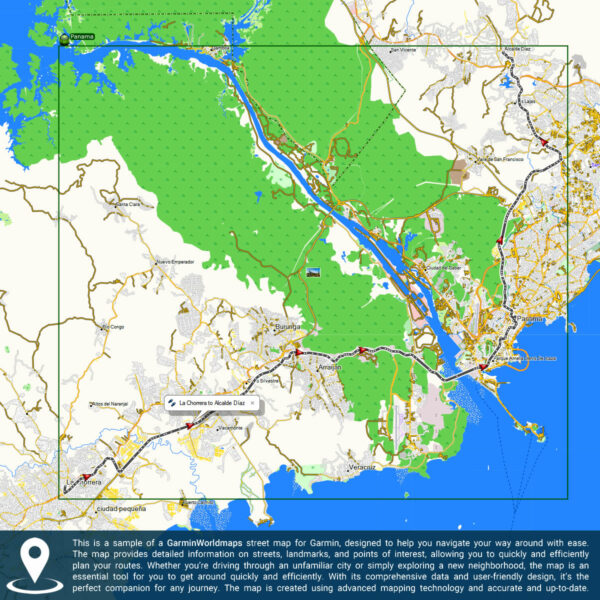 Sample of a GarminWorldmaps street map for Garmin