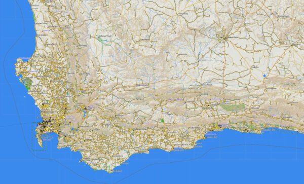 Africa topographic map for Garmin Map Sample