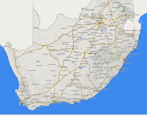 Africa topographic map for Garmin Map Sample